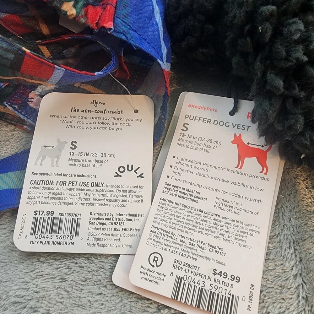 Reddy PrimaLoft Camo Dog Puffer You'll Pet‎ Romper 13-15 In Small Set Of 2
